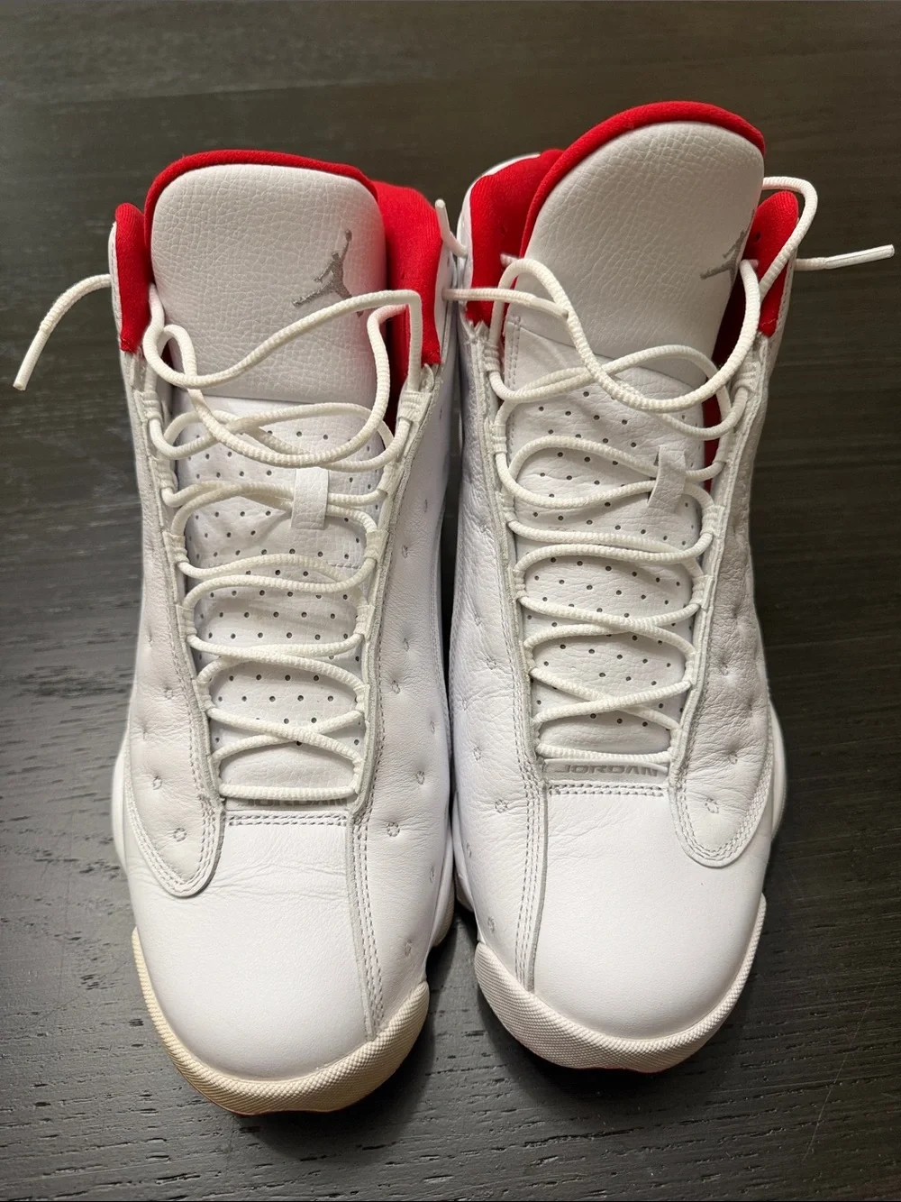 Jordan 13 “First to Flight” Men’s White and Red Retro Basketball Sneakers
